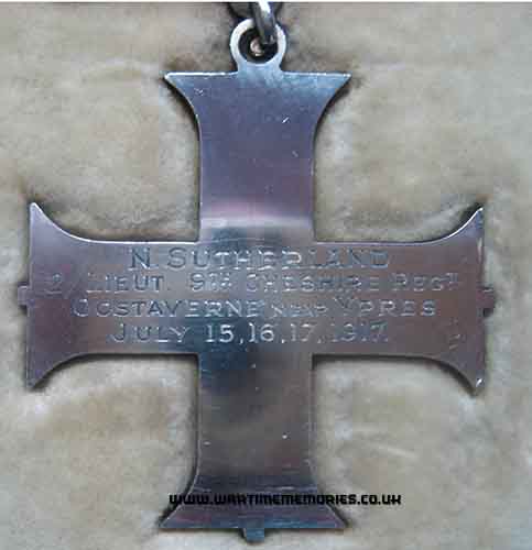 <p>Norman Sutherland  9th Cheshire Regiment Military Cross 